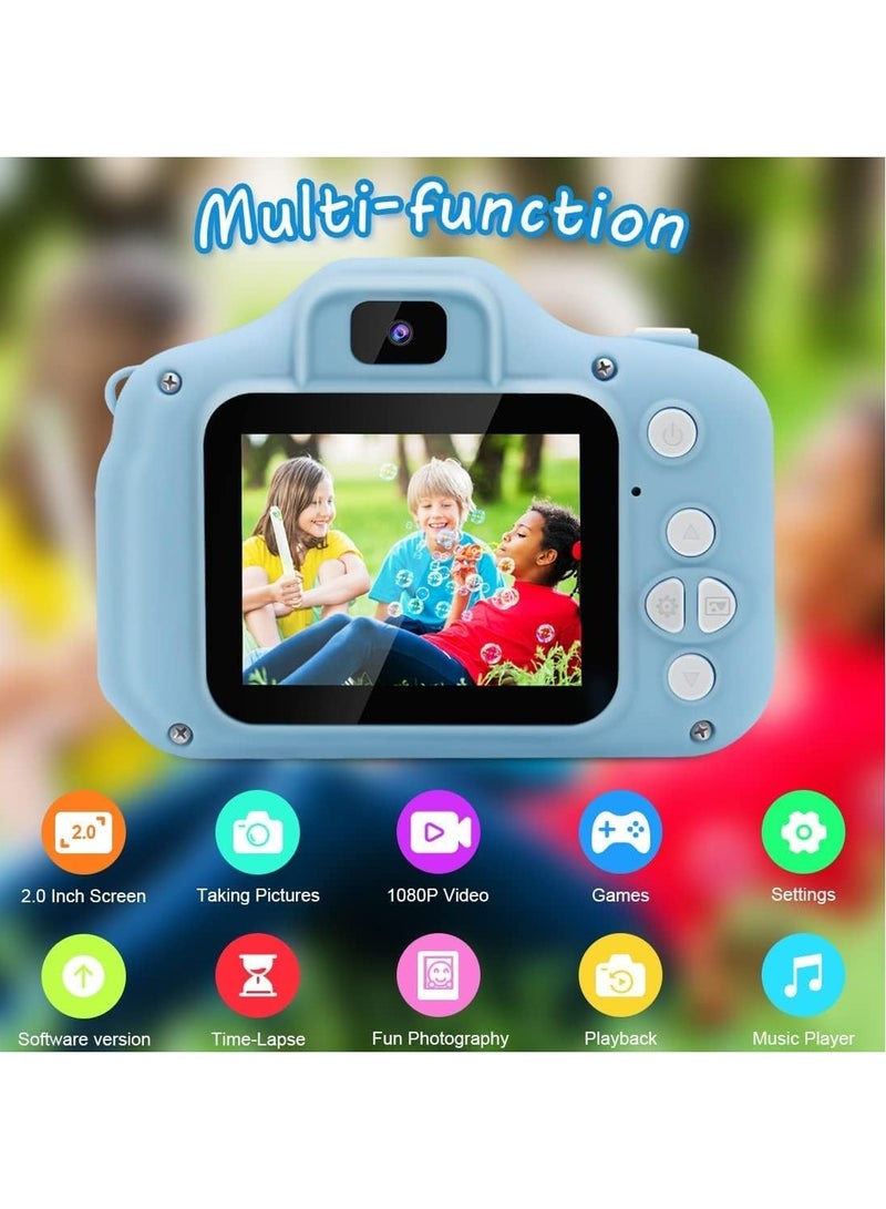 اكسيسن كاميرا رقمية صغيرة للأطفال مع بطاقة ذاكرة 32 جيجابايت، وكاميرا فيديو عالية الدقة، ومسجل فيديو LCD قابل لإعادة الشحن مقاس 2 بوصة، وكاميرا فيديو سيلفي، وهدية عيد ميلاد للأطفال والبنات والأولاد - Image 4