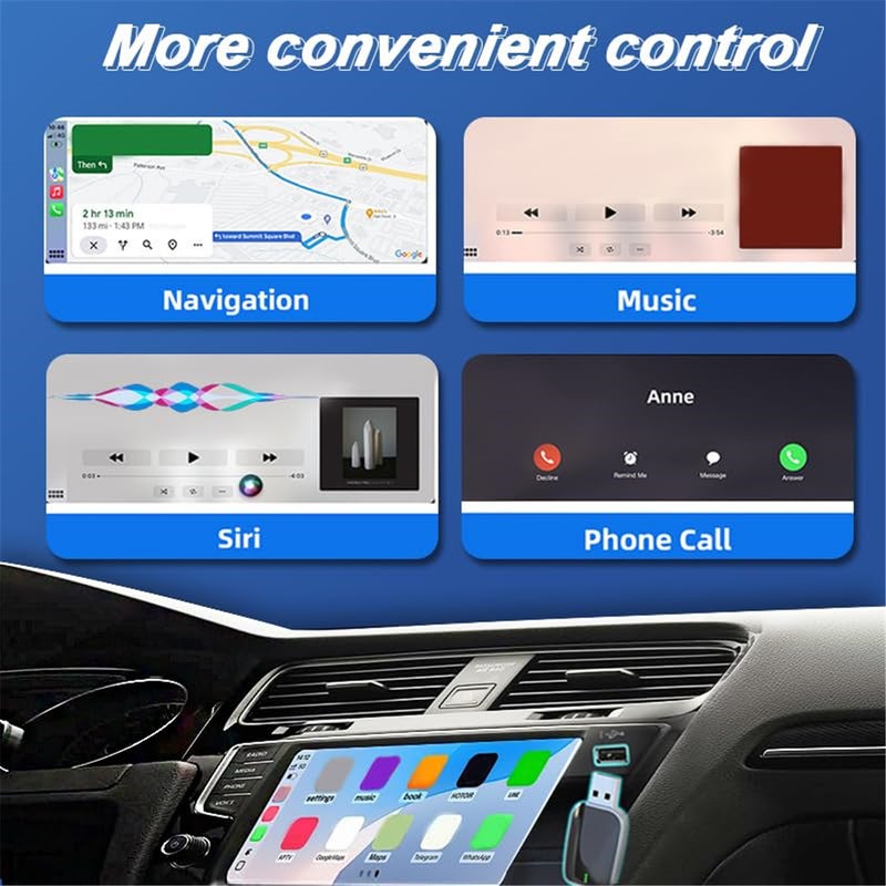 محول Carplay اللاسلكي لسيارة فورد برونكو سبورت 2021 2022 2023 2024، محول لاسلكي ثنائي الوظيفة يحول Carplay السلكي لاسلكي، توصيل واستخدام سريع، سريع ومستقر - Image 2