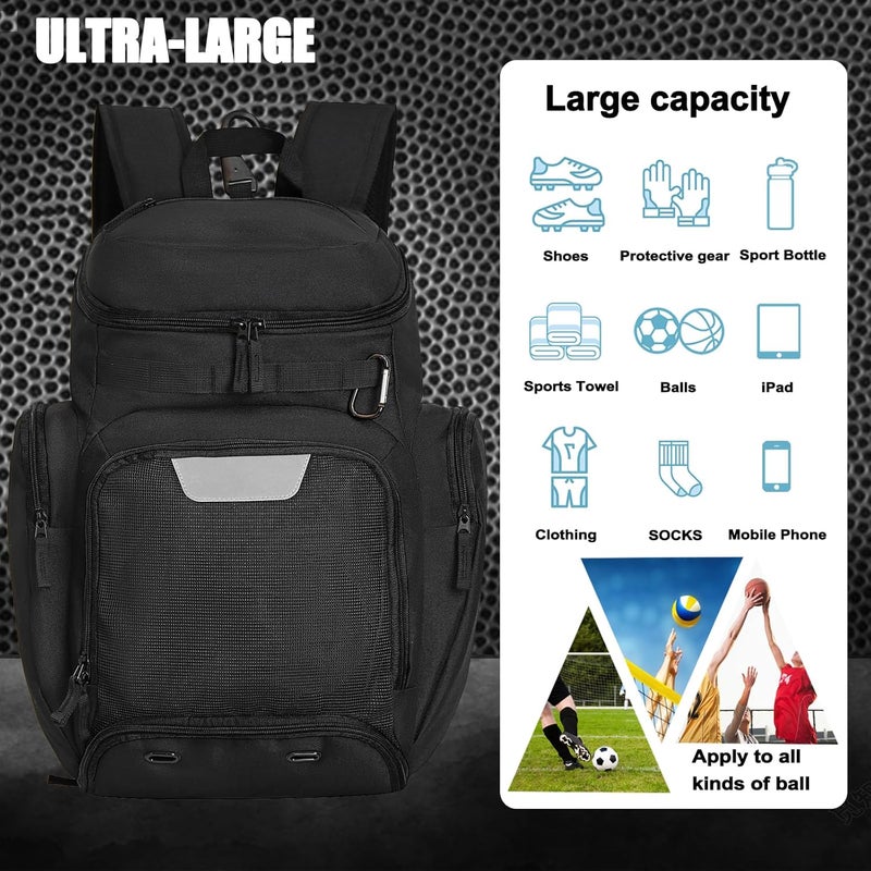 LARIPOP Basketball Backpack Large Sports Bag, Gym Bag with Ball Compartment and Shoe Compartment to Store Sports Shoes Water Bottles Laptops and Daily Necessities, Widely Used in Basketball, Soccer - Image 4