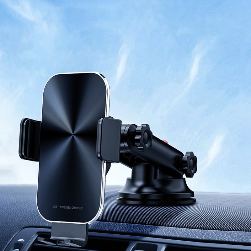Wireless Fast Charger Car Mount Phone Holder Easy Clamp Hands Qi Charging Phone Stand for Dashboard Air Vent - Image 1