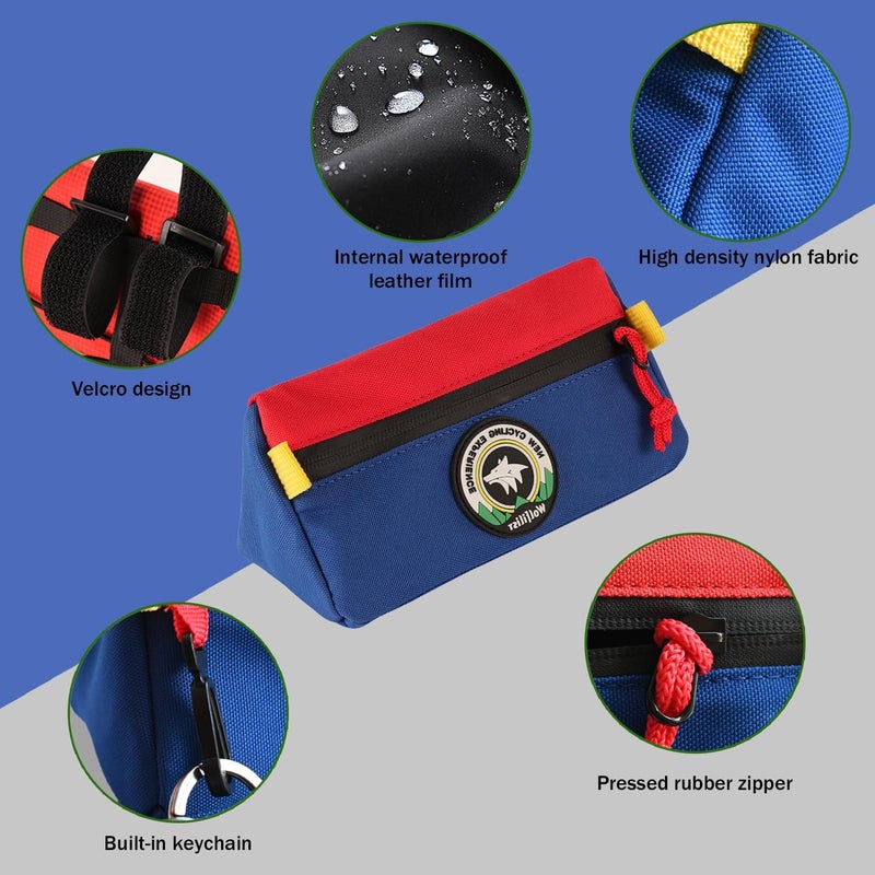 Vortika Bike Handlebar Bag,Kids Bicycle Front Basket Pack,Waterproof Bikes Bag,Small Bicycle Handle Bar Bag for Boys Girls Men Women (Blue + Red) - Image 2