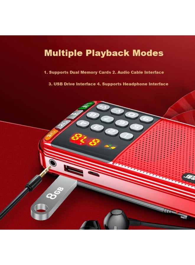 Sast N28 Portable Mini Radio For Elderly, Rechargeable Card Player, Fm Broadcast, Music Player, Semiconductor Opera Player, Black - Image 2