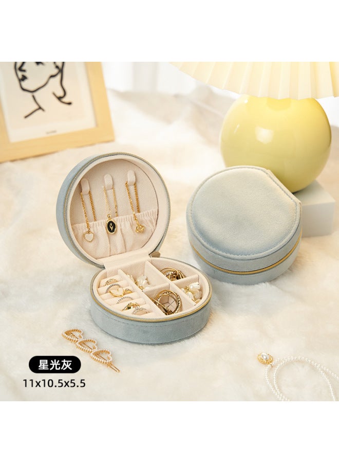 High-grade Flannel Portable Small elry Storage Box Ring Earrings Earrings Necklace elry elry Storage Box