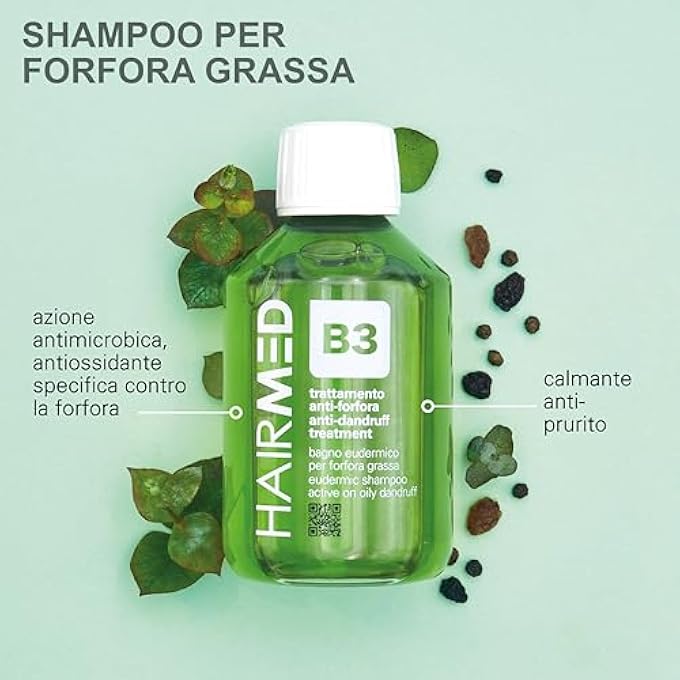 B3 ANTI-DANDRUFF SHAMPOO, FIGHTS OILY DANDRUFF AND SEBORRHEIC DERMATITIS, SEBORRHEIC DERMATITIS SHAMPOO, PROFESSIONAL HAIR SHAMPOO, 200ML - Image 2