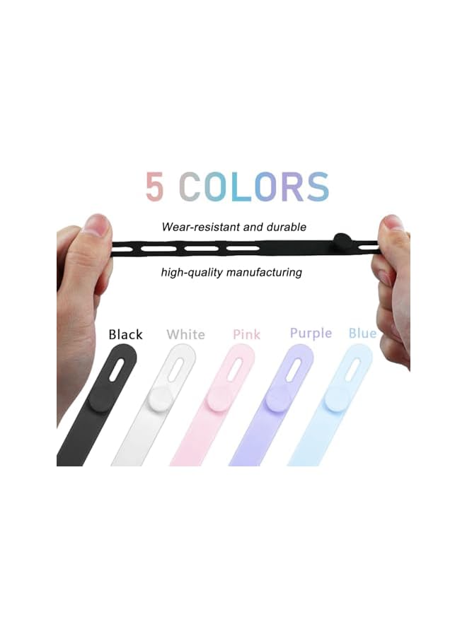 S-TOP 20PCS Silicone Cable Ties, Multipurpose Elastic Adjustable Charger Cable Wrap Tie Management with Lock Buckle, Cord Organizer Strap for Travel Home Office - Image 5