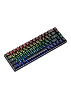 FlashHawk Arabic & English Wired Gaming Keyboard,68 Keys Blue Switches Mechanical Keyboard for Office Gaming Black  - Image 2