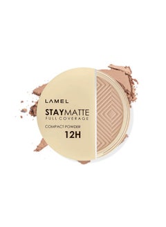 LAMEL Stay Matte Compact Powder Light Natural Coverage Universal Neutral Undertone Cruelty Free Beige N.404  - Image 1