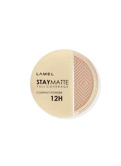 LAMEL Stay Matte Compact Powder Light Natural Coverage Universal Neutral Undertone Cruelty Free Beige N.404  - Image 5