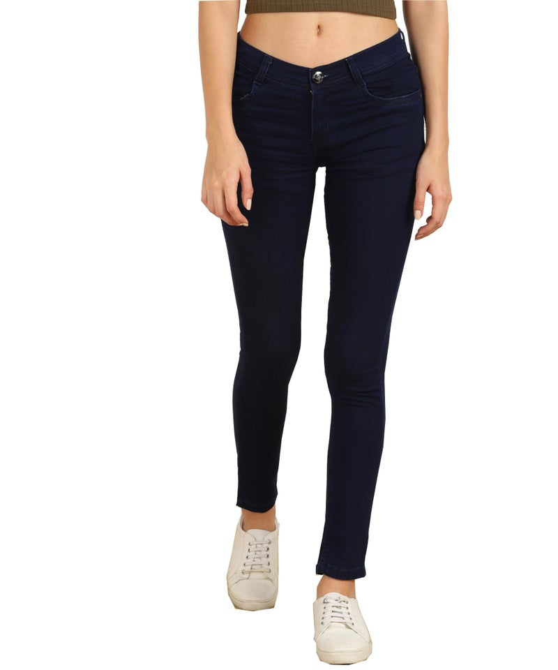 Nifty Women's Denim Stretchable Slim Fit Jeans (Jean_PLN_Blue_38) - Image 1