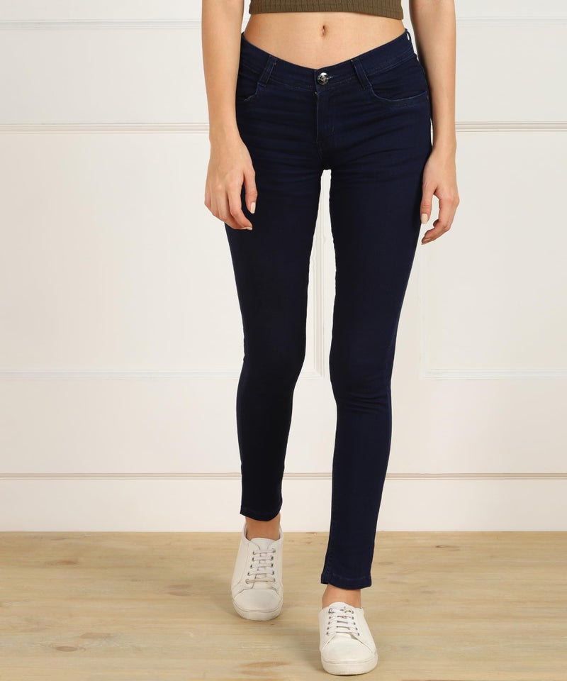 Nifty Women's Denim Stretchable Slim Fit Jeans (Jean_PLN_Blue_38) - Image 2