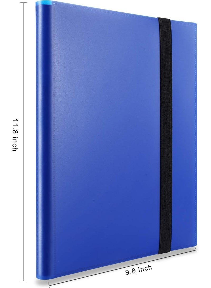 360 Pockets Side Loading Card Album, PP Material Card Organizer, Protective Storage Book for Cards & Coupons, Blue - Image 3