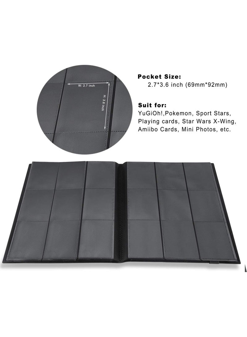360 Pockets Side Loading Card Album, PP Material Card Organizer, Protective Storage Book for Cards & Coupons, Blue - Image 2