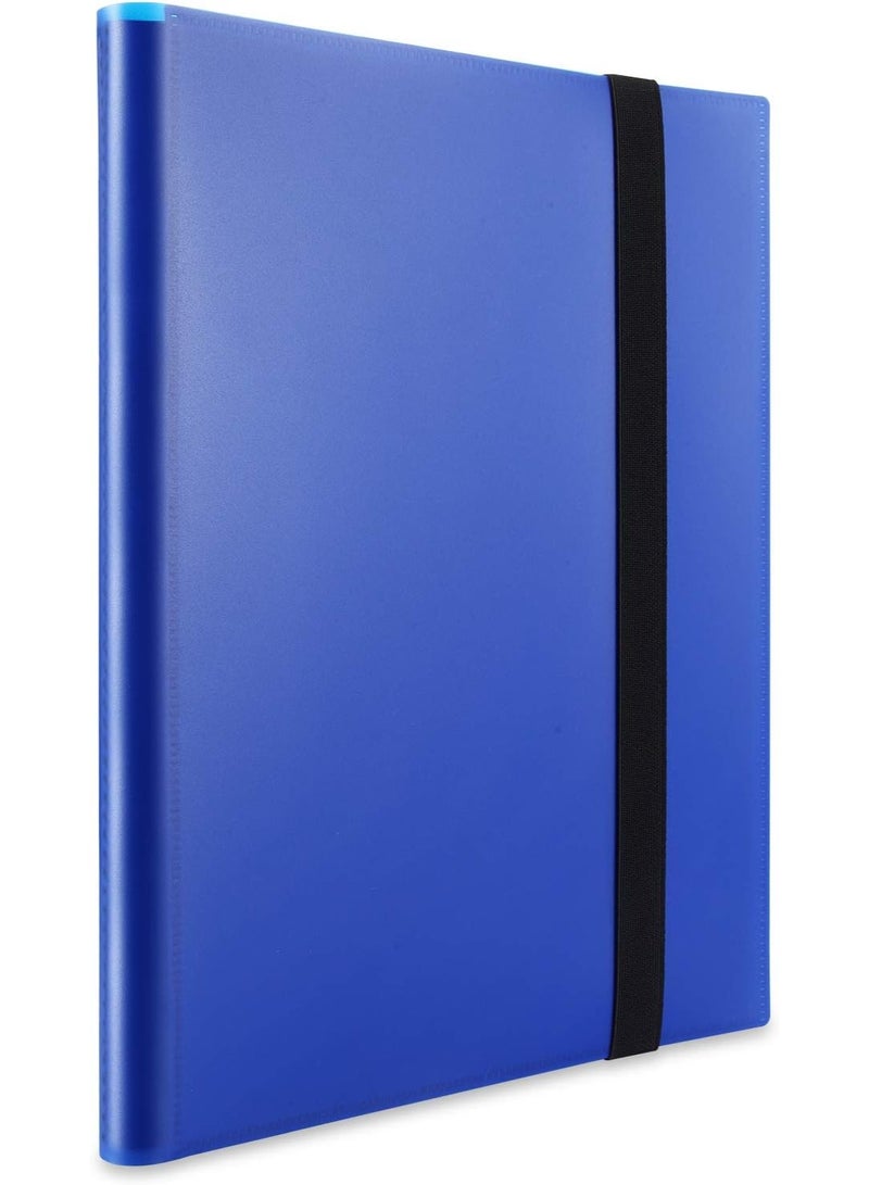 360 Pockets Side Loading Card Album, PP Material Card Organizer, Protective Storage Book for Cards & Coupons, Blue - Image 1