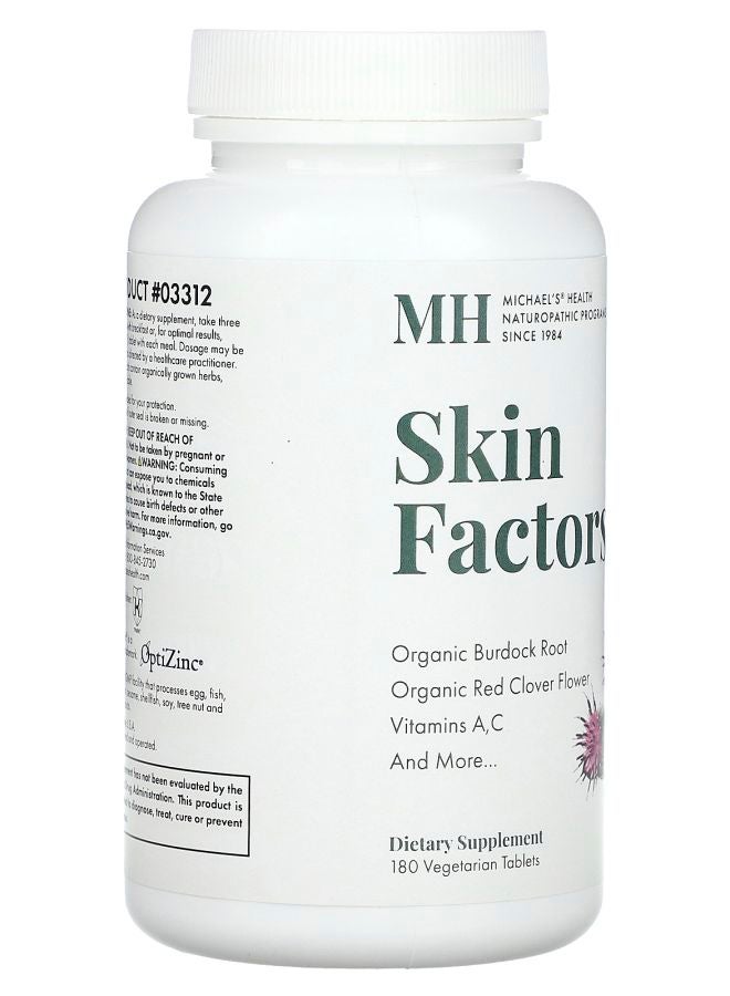 Michael's Naturopathic Skin Factors 180 Vegetarian Tablets - Image 2