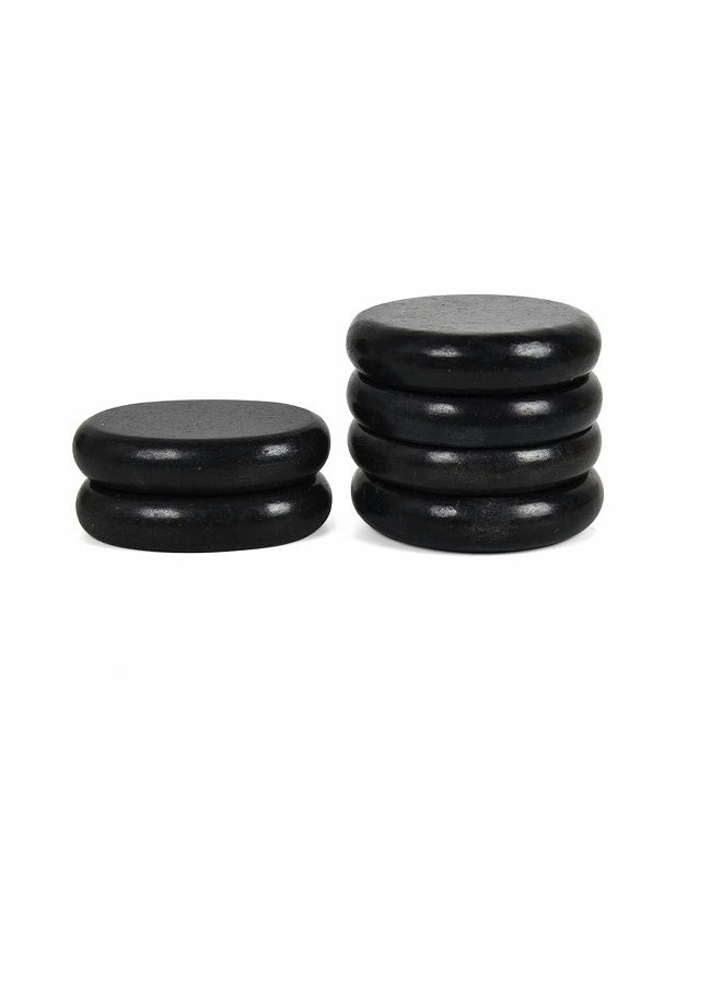 الحجارة الساخنة - مجموعة تدليك أساسية كبيرة 6 قطع (3.15 بوصة) للاستخدام المهني أو في المنزل، للاسترخاء، الشفاء، وتخفيف الألم - Image 1