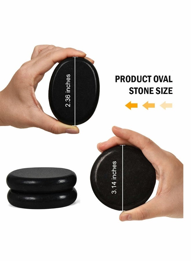الحجارة الساخنة - مجموعة تدليك أساسية كبيرة 6 قطع (3.15 بوصة) للاستخدام المهني أو في المنزل، للاسترخاء، الشفاء، وتخفيف الألم - Image 2