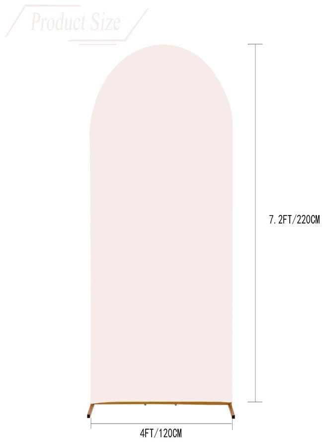 bricia غطاء حامل خلفية قوس الزفاف من بريشيا، غطاء قوس مطاطي مزدوج الجوانب بطول 7.2 قدم، مناسب لتزيين حفلات الزفاف وأعياد الميلاد والمآدب (لون وردي فاتح) - Image 2