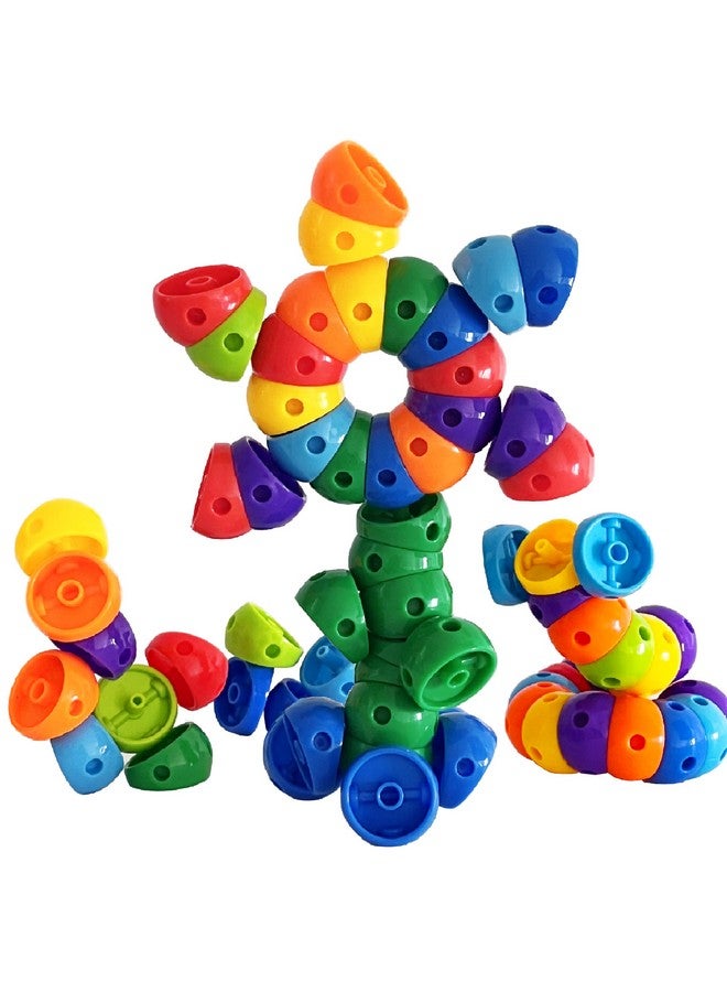 KUTOI Snap n Twist Building Toys - Wocky Blocks - 80 Piece STEM Snap Cubes for Preschool & Elementary School, Tactile Sensory Toys for Boys & Girls, Ages 3+ - Image 1
