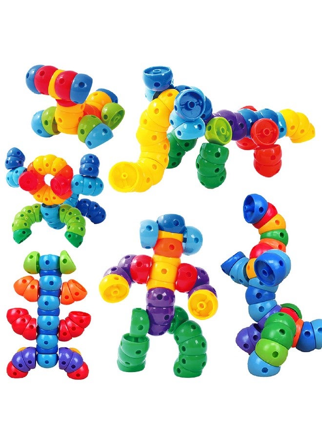 KUTOI Snap n Twist Building Toys - Wocky Blocks - 80 Piece STEM Snap Cubes for Preschool & Elementary School, Tactile Sensory Toys for Boys & Girls, Ages 3+ - Image 4