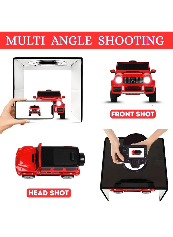 PRINTSHOP4ME Light Box Photography, 40cm*40cm Professional Dimmable Shooting Tent Kit With CRI >95 White Lighting |112 LEDs Lights + 6 Photo Backdrops For Product Display - Image 2