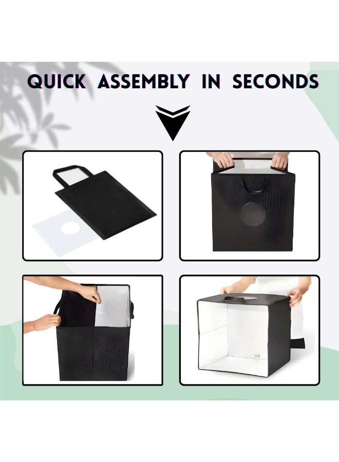 PRINTSHOP4ME Light Box Photography, 40cm*40cm Professional Dimmable Shooting Tent Kit With CRI >95 White Lighting |112 LEDs Lights + 6 Photo Backdrops For Product Display - Image 4