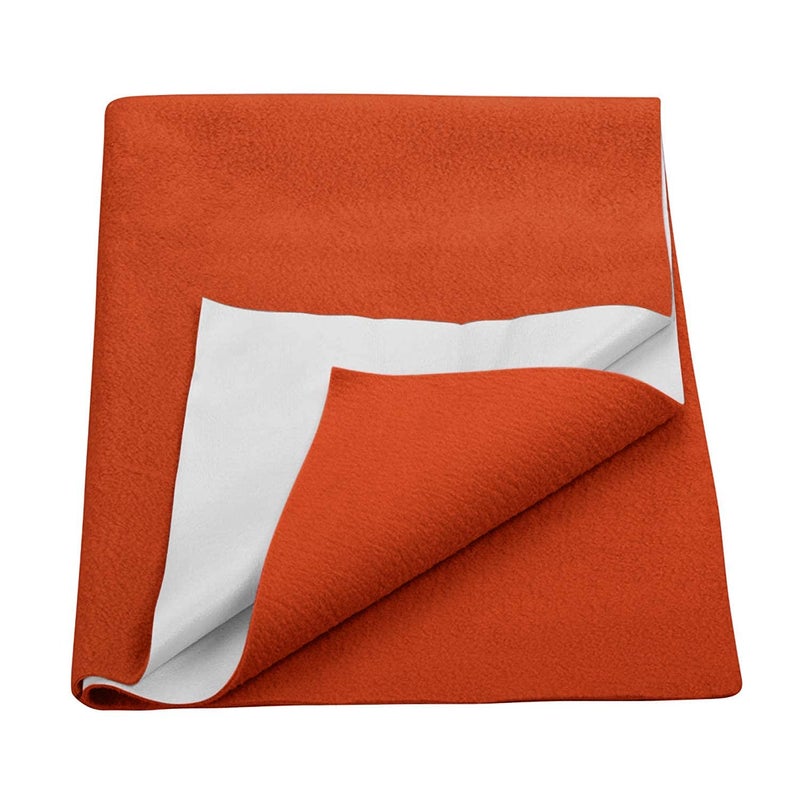 Trance Quick Dry - Soft Bed Protector Waterproof Baby Cot Sheet - (Small-70x50 cm,Brick Red) - Image 1