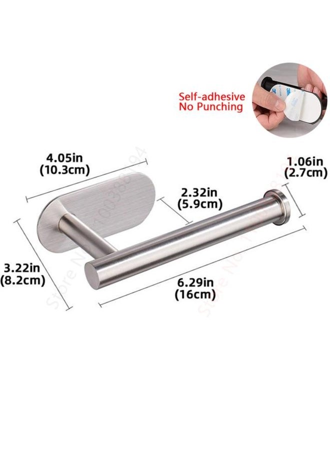 Adhesive Toilet Roll Paper Holder Organizer Wall Mount Storage Stand Kitchen Bathroom No Drill Tissue Towel Dispenser Stainless