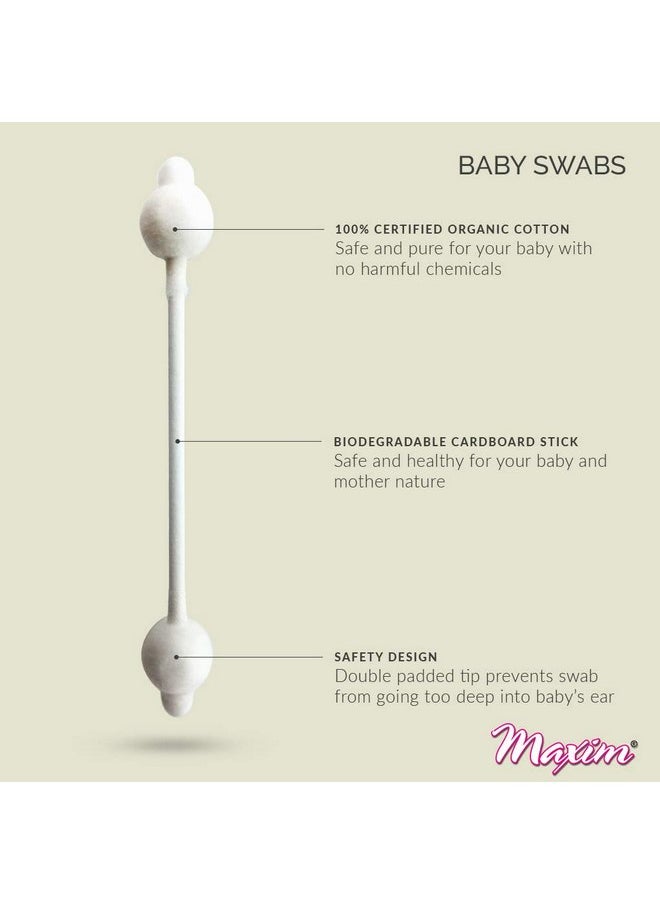 Maxim Organic Baby Cotton Swabs Maxim Hygiene Products 50 Pack  - Image 2