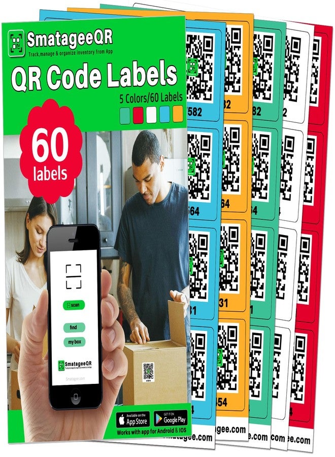 Smatagee QR Code Labels | Color Coded Scannable Stickers for Storage Bins - Image 1
