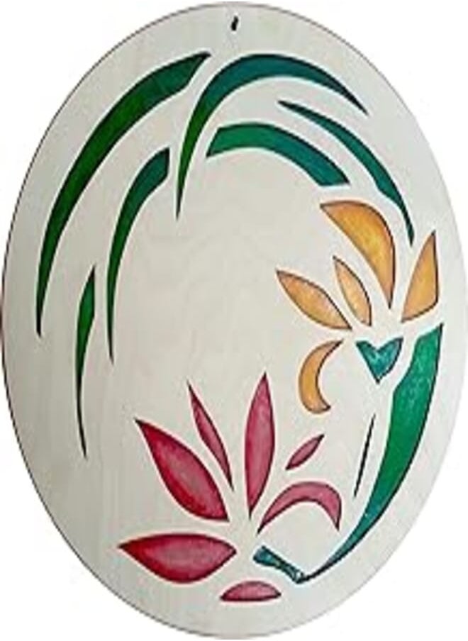 OR Round Finnish Wood Flower Tableau 