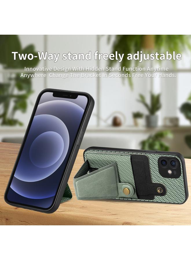 The Bros Phone Case For iPhone 12 mini Carbon Fiber Wallet Flip Card K-shaped Holder Phone Phone Case  - Image 4