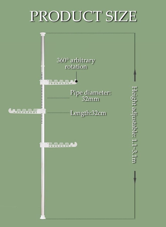 DUNISO Foldable Stainless steel Clothes Drying Rack,Laundry Stand with Rotating Clothes Rail,Space Saving,Compatible with Indoor and outdoor - Image 2