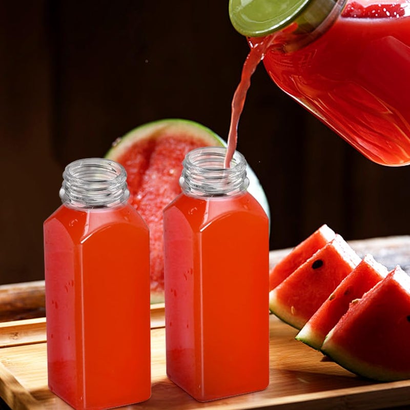 Leaflai Juice Bottles - 8oz Bottles with Lids, 12 pcs Plastic Juice Containers with Caps Reusable Drink Containers for Juice Milk Coffee Water Smoothie and Other Beverages,Christmas gift - Image 4