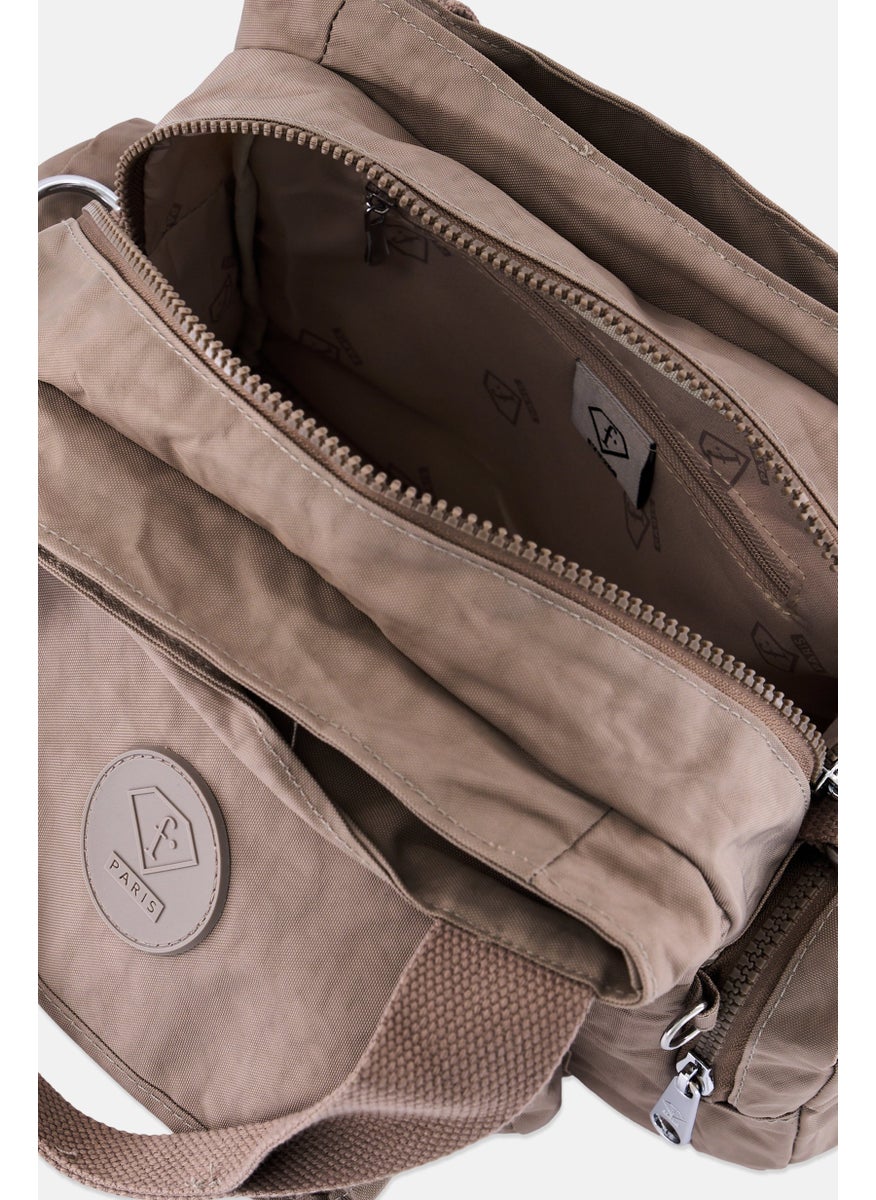I Love Fashion Women Brand Logo Handbag 25 L x 20 H x 12 W cm, Taupe  - Image 4