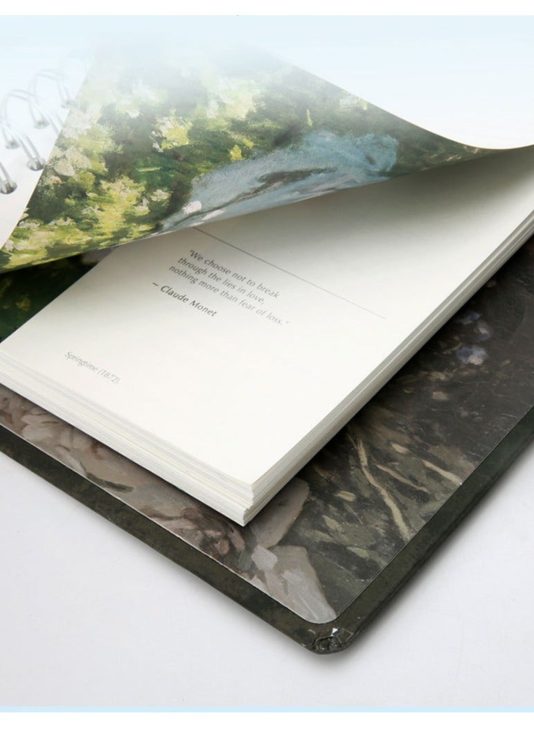 CMGTYYD Monet's Flower Notebook Diary Notebook A5 Vintage Planner Memo Notebook Weekly Planner With Stickers - Image 2