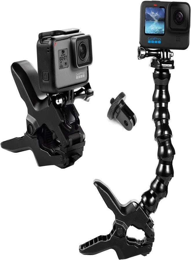 SHOPEE Jaws Flex Clamp Mount with Adjustable Gooseneck 8-Section Compatible with Go Pro Hero 13/12/11/10/9/8/OSMO Pocket/ Insta360 X5 / X4 / X3 ONE/X/X2 Action Cameras - Image 1