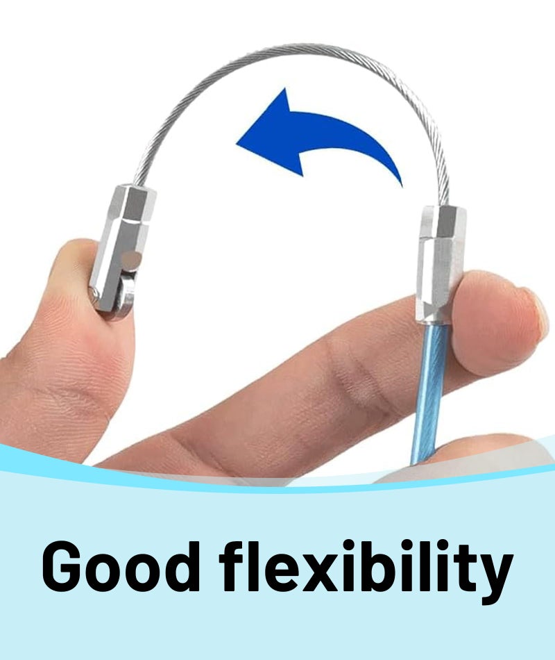squishy Wiring Spring, 10M Blue Pulley Head Wire Threading Tool for Professional Electricians, Durable Wire Pulling Spring for Electrical Wiring, Easy Installation Through Walls and Ceilings - Image 2