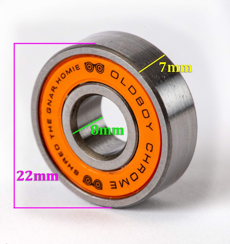 Oldboy Steel Chrome Skateboard Bearings – Smooth-Roll Tempered Steel Balls (8x22x7mm) – Universal Fit for Skateboards, Longboards, Quad Skates, Inline Skates, Rollerblades, Hockey Skates & Scooters - Image 5