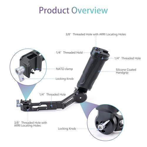 Zeadio Gimbal Sling Handgrip Handle Compatible with DJI RS 2 / RSC 2 / RS 3 / RS 3 Pro/RS 3 Mini/RS 4 / RS 4 Pro Stabilizer, 17.6lb/8kg Load, Ideal for Low Angle Shots - Image 2