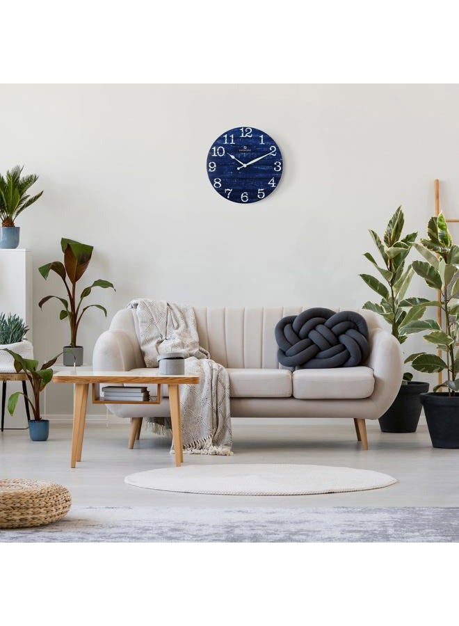 Lafocuse 12 Inch Wooden Navy Blue Wall Clock Battery Operated Silent Non Ticking, Farmhouse Decorative Navy Blue Clock for Living Room Decor Kitchen Bedroom Home Office-Version 2.0 - Image 3
