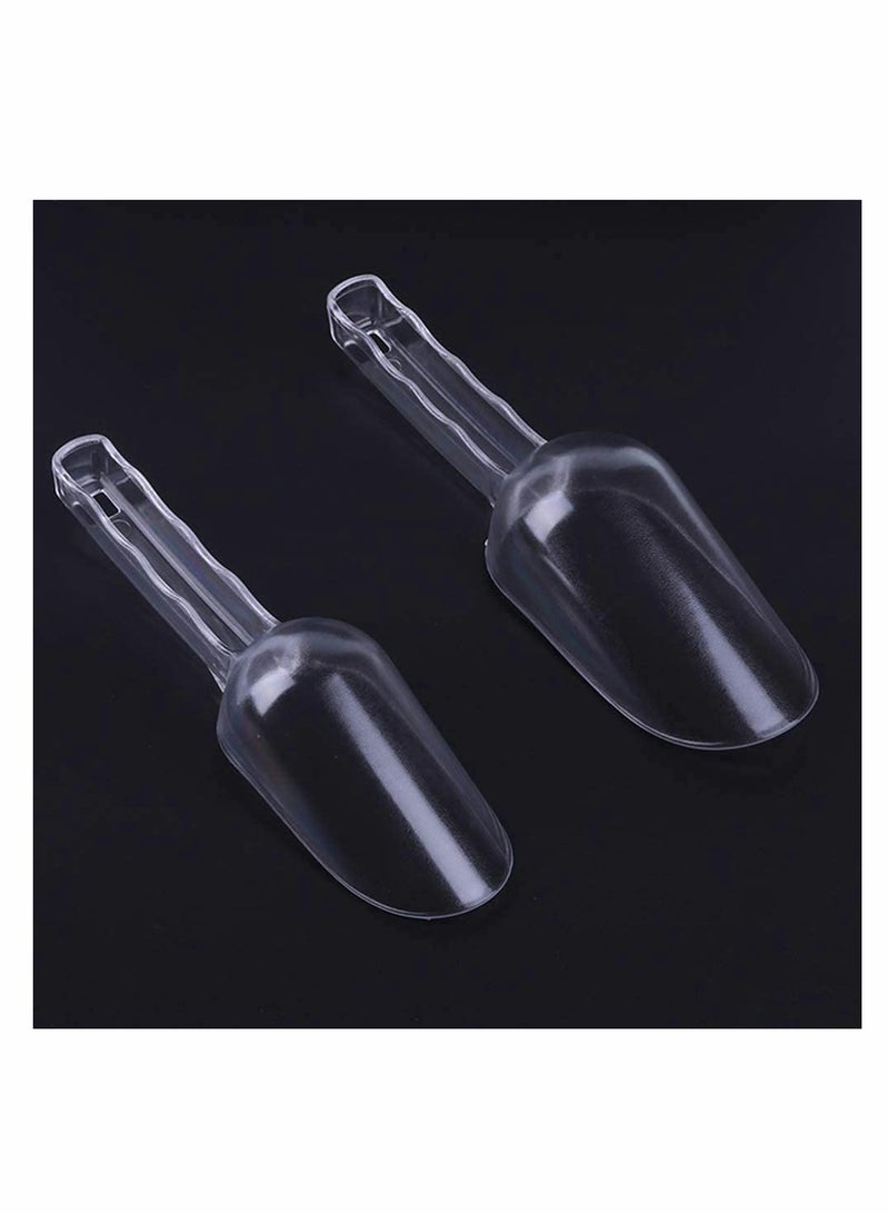 Clear Shovel Scoop, 2 Pack Ice Scoop Food Serving Clear Shovel Scoop Multifunctional Sweets Spoon Scoop for Kitchen Wedding Party Small, Large - Image 2
