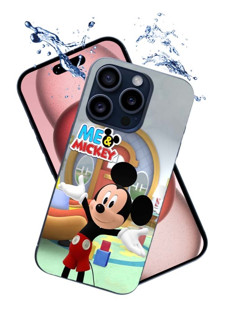 Service Zone Protective Printed Mobile Back Cover Me & Micky For iPhone 15 Pro - Image 3