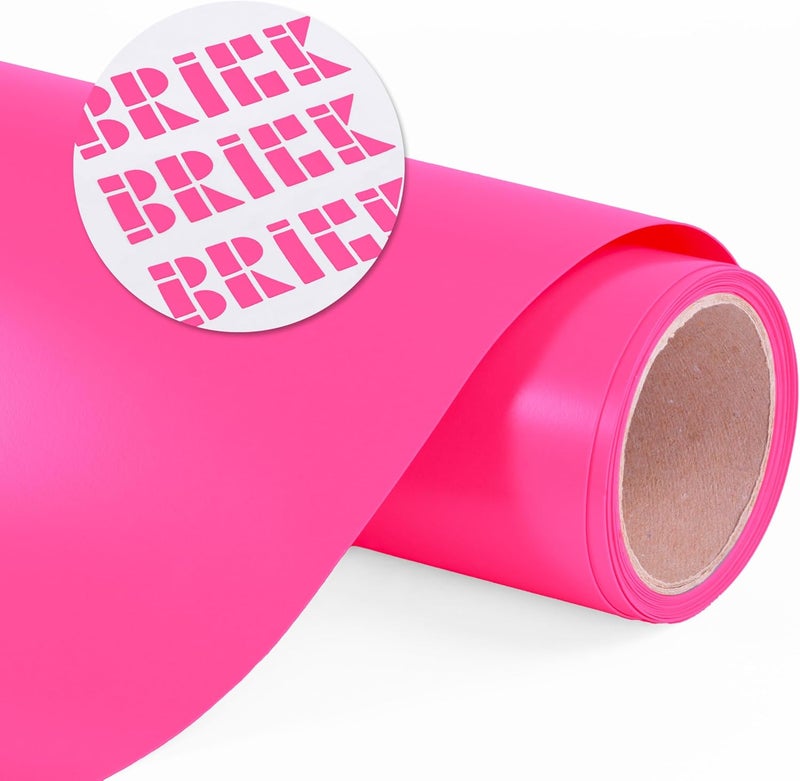 Siser Brick 600 Heat Transfer Vinyl 196 x 1FT Sheet Fluorescent Pink  Compatible with Siser RomeoJuliet  Other Professional or Craft Cutters  3D HTV  CPSIA Certified - Image 1