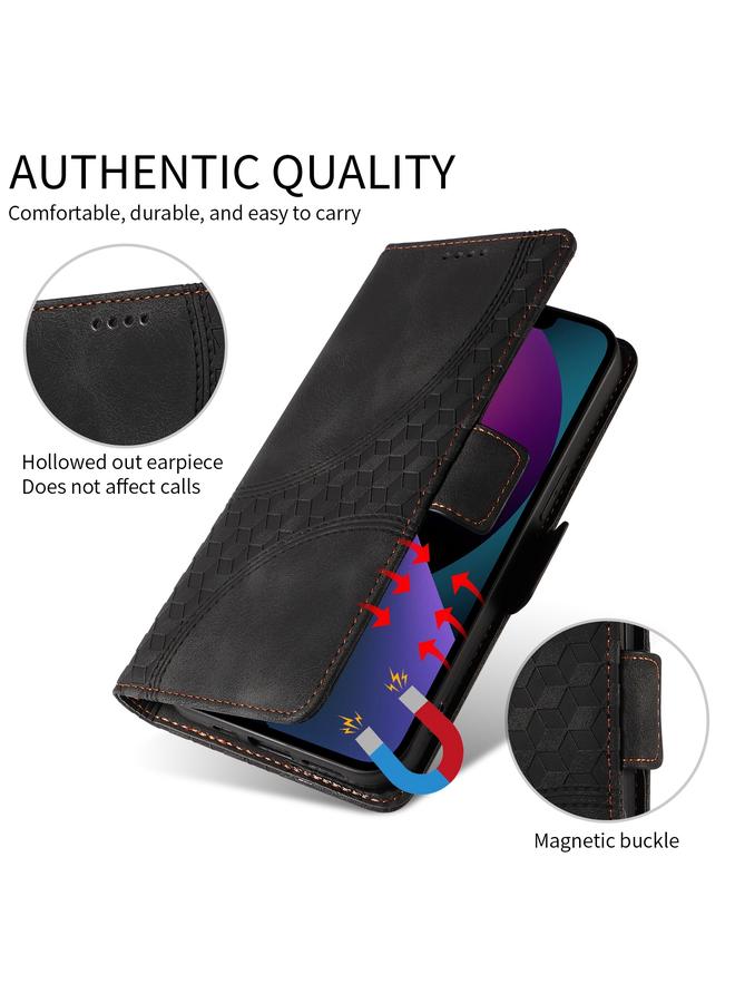 S-TOP Case For iPhone 16 Pro Max Embossed Rhombus Starry Leather Phone Case - Image 4