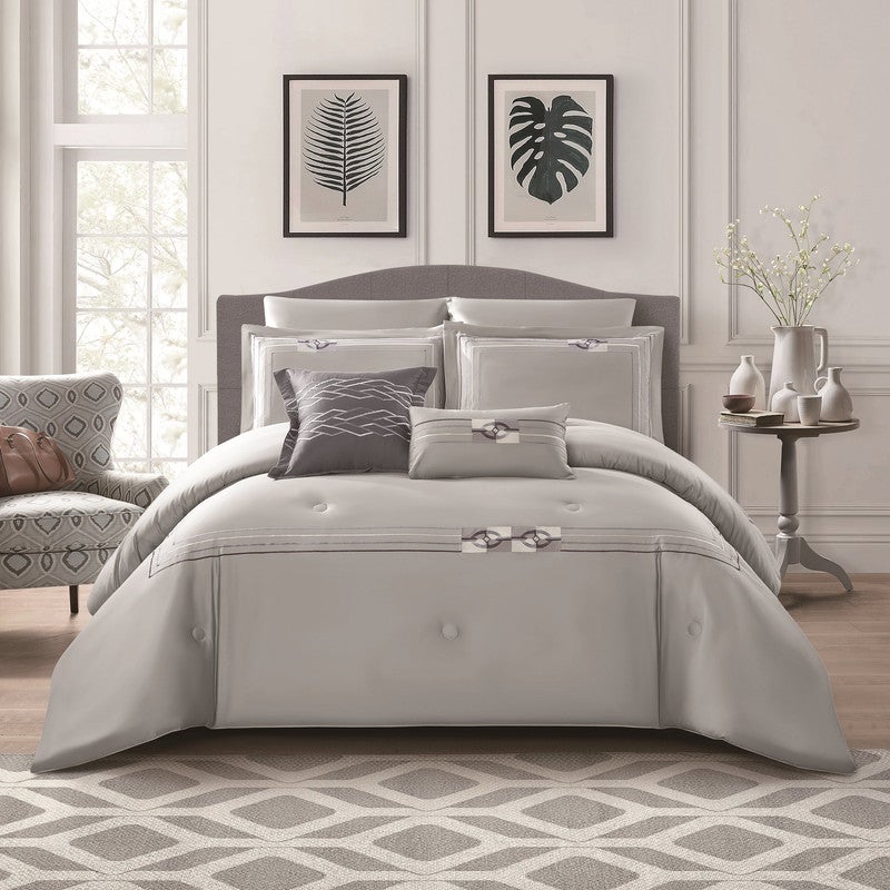 ليفور مفرش صيفي قطن 100% فاخر مناسب لمقاس سرير مزدوج 200 x 200 cm سم من ليفوري مكون من 8 قطع 250 غرزة - Image 1