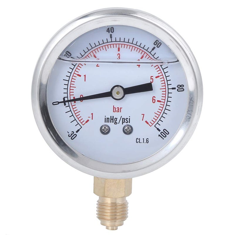 Stainless Steel Brass Water Pressure Gauge 2.7 Inch Dial 1 4BSP Thread 7bar TS PGGZ604 - Image 1