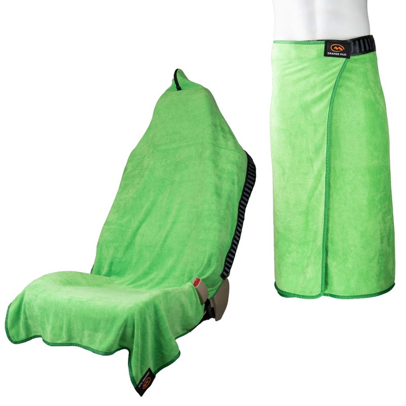 Orange Mud Transition & Seat Wrap V2.0, Automotive Seat Cover, Changing Kilt, and Multipurpose Towel (Lime Green) - Image 1