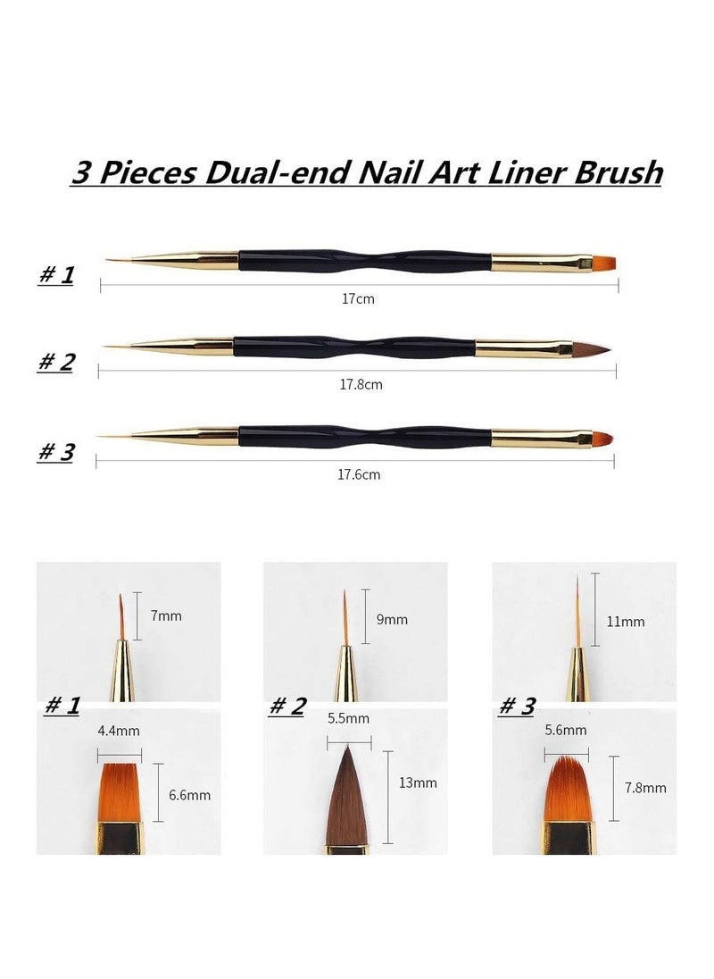 3 Pcs Nail Drawing Pen, Dual End Nail Art Pen Brush Acrylic Round Flat Painting Drawing Liner Nail Tools - pzsku/ZEBE6083B27B0338425DAZ/45/_/1736949701/e938fa96-c51a-468e-bd9c-487643d8d3cc