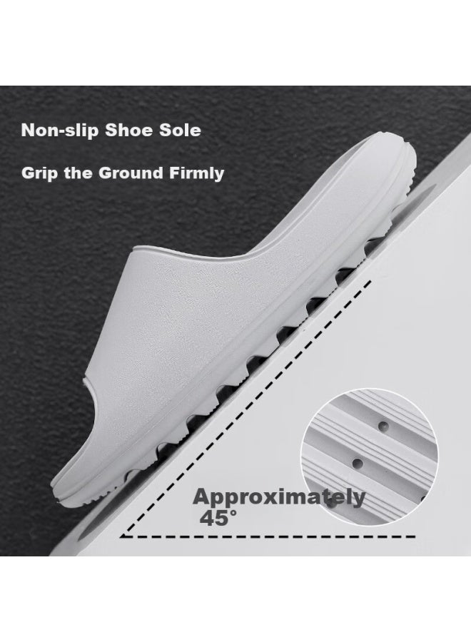 Guoluofei Extra Large Size Anti-slip Slippers For Women And Men In Summer, Eva Thick-soled Bath Slippers, Light Grey, Size 50-51 - Image 3