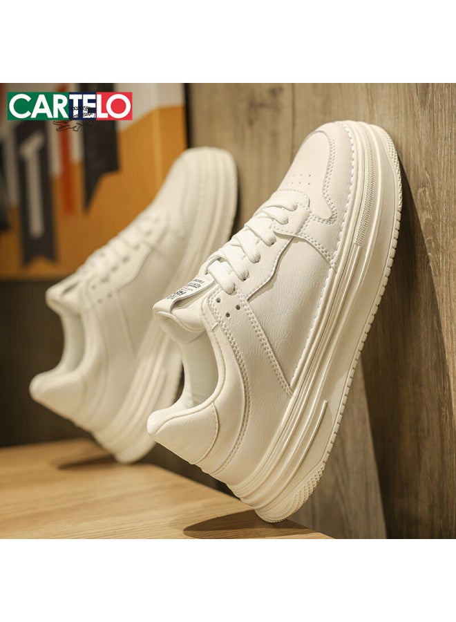 Cartelo Men's Shoes, Autumn And Winter Fashion Casual Sneakers, Soft-soled Sports White Shoes For Men, White, Size 40 - Image 2